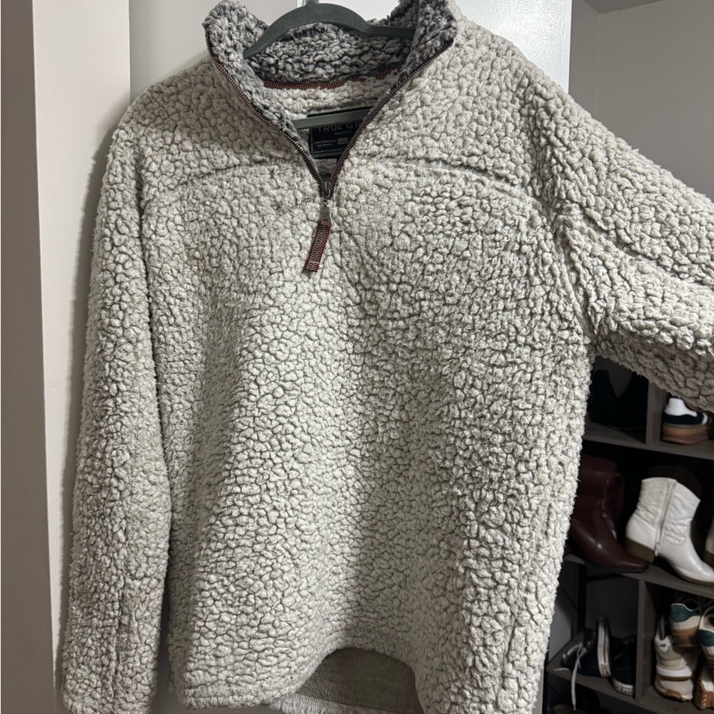 True Grit Gray Sherpa Pullover
